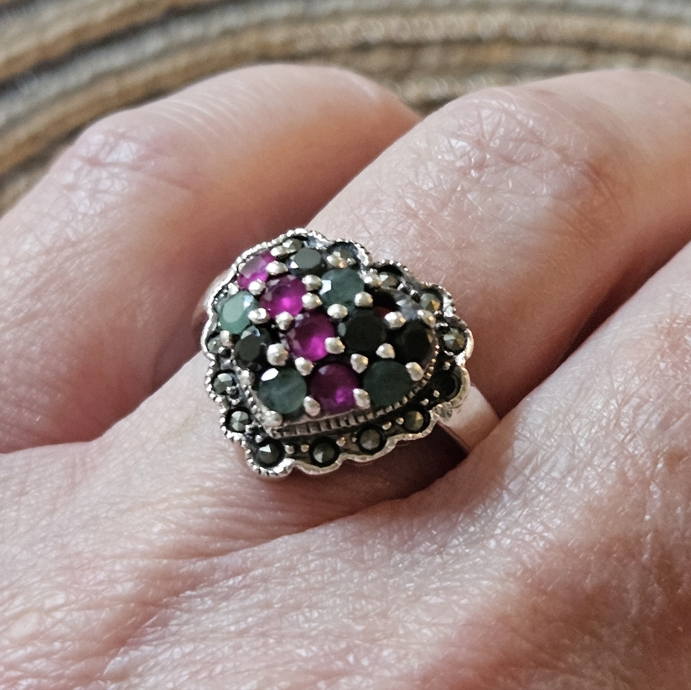 Vintage Sterling Silver Gemstone Ring